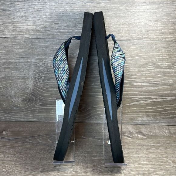 Teva Mush II Men’s Sz 13 Blue Gray Green Black Slip On Thong Flip Flop Sandals - Picture 10 of 11